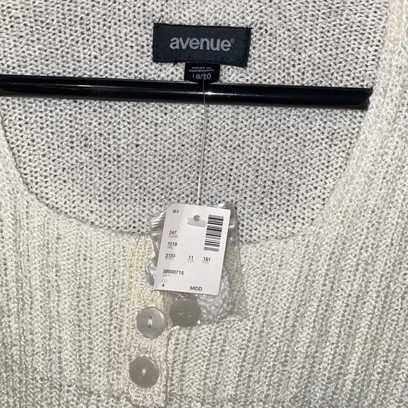 NWT Avenue size 18/20 Women’s cream pullover sweater - Picture 5 of 8